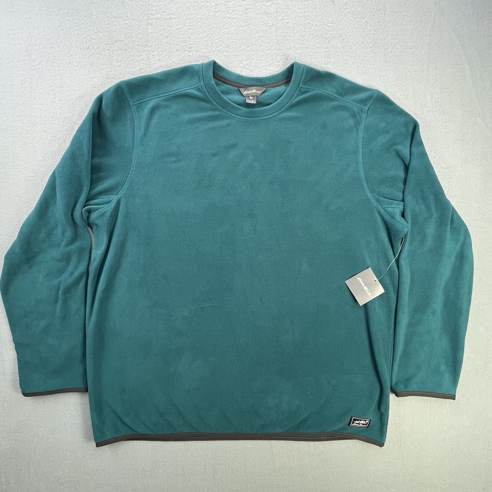 NEW Eddie Bauer Fast Fleece Sweatshirt Men's Size XL Teal Blue Crewneck 2294